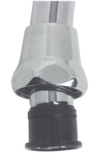 Bec Dessous à porté plate Ø14 1/2 A= 150 B= 120 Sortie aérateur Laiton Chromé